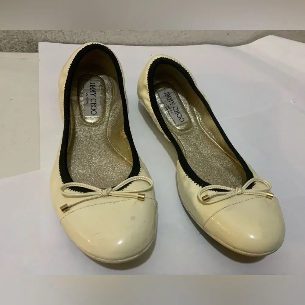 Jimmy Choo shoes flats patent cream made in Italy 36.5 (6)